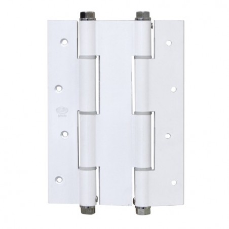 AMIG 2926  
 Bisagra doble acción 3035  
 180 x 133 x 4 mm  
 Aluminio  
 Blanco