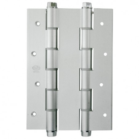 AMIG 2929  
 Bisagra doble acción 3035  
 180 x 133 x 4 mm  
 Aluminio  
 Plata
