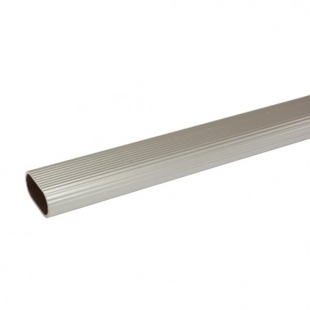 AMIG 3146  
 Tubo armario ovalado estriado 1  
 30 x 15 x 1,4 mm  
 Aluminio  
 Plata