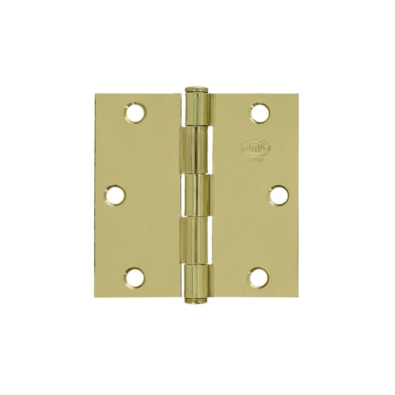 AMIG 3705  
 Bisagra 1010  
 4'' x 4'' (101 x 101 x 2 mm)  
 Acero  
 Latonado barnizado