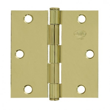 AMIG 3705  
 Bisagra 1010  
 4'' x 4'' (101 x 101 x 2 mm)  
 Acero  
 Latonado barnizado