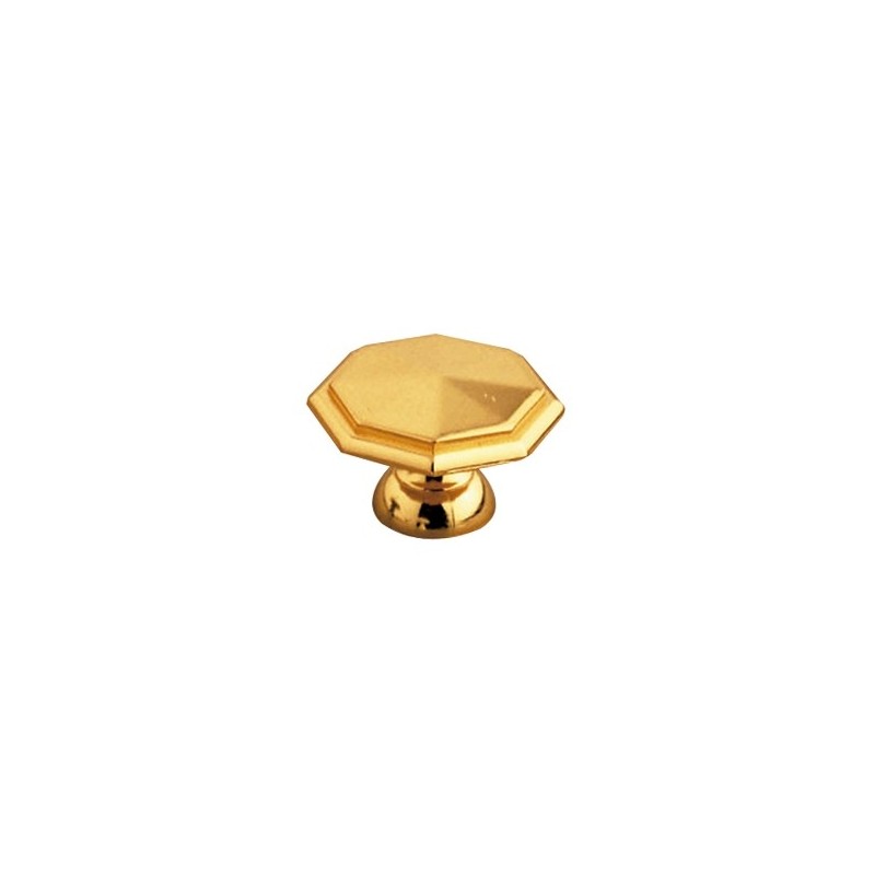 AMIG 3955  
 Pomo octogonal 62  
 Ø35 x 22 mm  
 Zamak  
 Oro