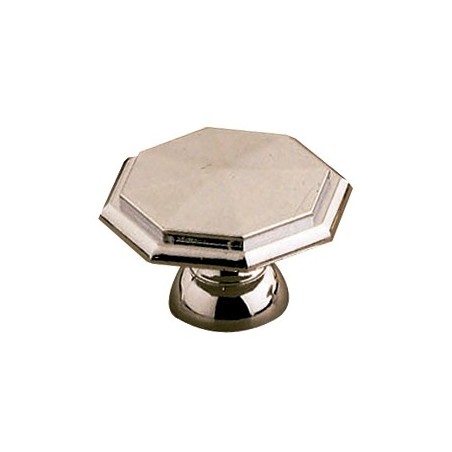 AMIG 3957  
 Pomo octogonal 62  
 Ø35 x 22 mm  
 Zamak  
 Cromado brillo