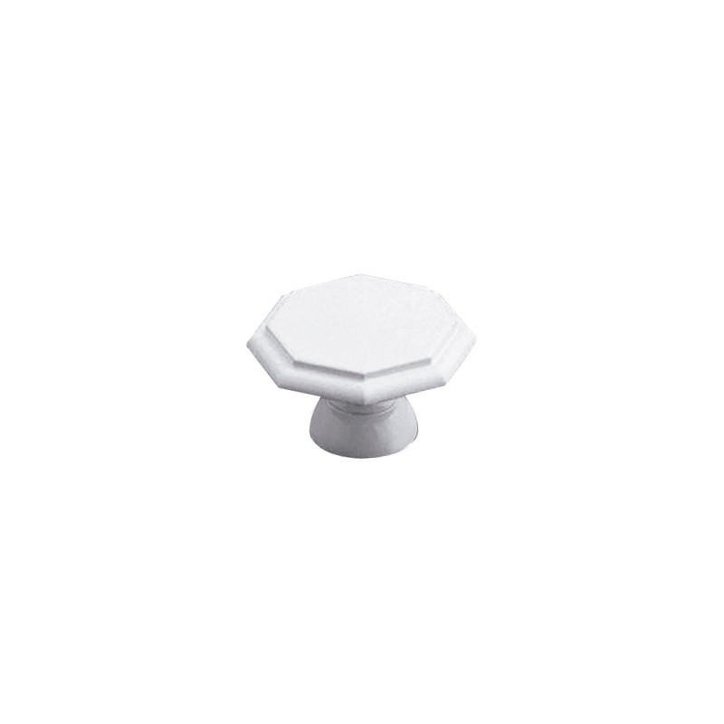 AMIG 3958  
 Pomo octogonal 62  
 Ø35 x 22 mm  
 Zamak  
 Blanco