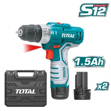 TOTAL 40000  
 Taladro atornillador a batería TDLI1232E  
 12 V