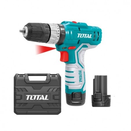 TOTAL 40001  
 Taladro percutor a batería TIDLI1232E  
 12 V