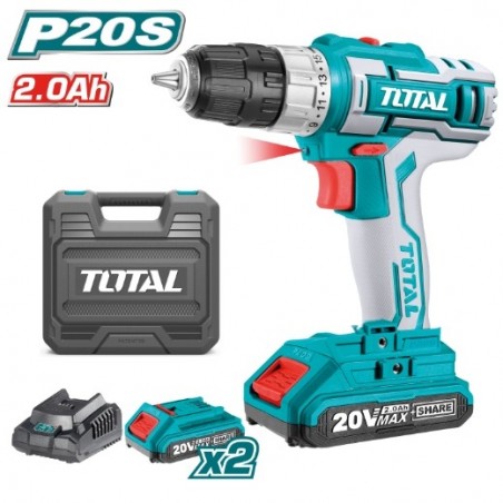 TOTAL 40002  
 Taladro atornillador a batería TDLI200215  
 20 V