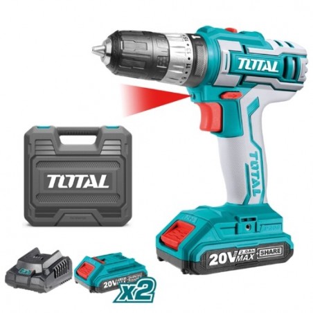 TOTAL 40003  
 Taladro percutor a batería TIDLI200215  
 20 V