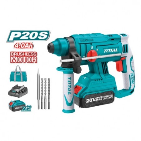TOTAL 40014  
 Martillo combinado Brushless a batería TRHLI22012  
 20 V