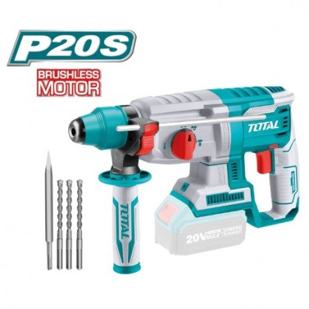 TOTAL 40015  
 Martillo combinado Brushless a batería TRHLI20228  
 20 V