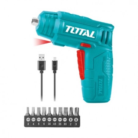 TOTAL 40020  
 Atornillador a batería TSDLI0402  
 4 V