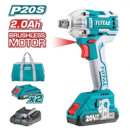 TOTAL 40022  
 Llave impacto 1/2'' Brushless a batería TIWLI2001  
 20 V