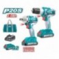 TOTAL 40025  
 Pack atornillador + llave de impacto a batería TCKLI2007  
 20 V