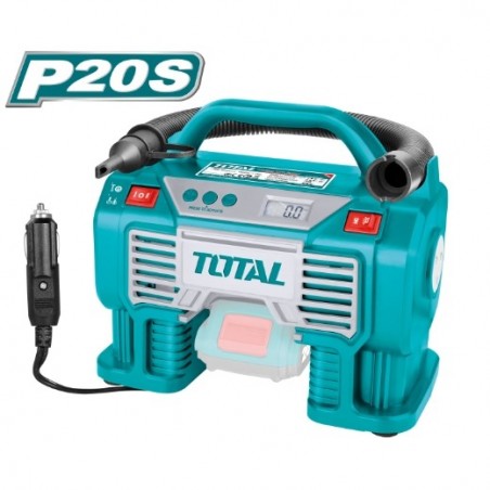 TOTAL 40031  
 Compresor híbrido a batería TACLI2002  
 20 V