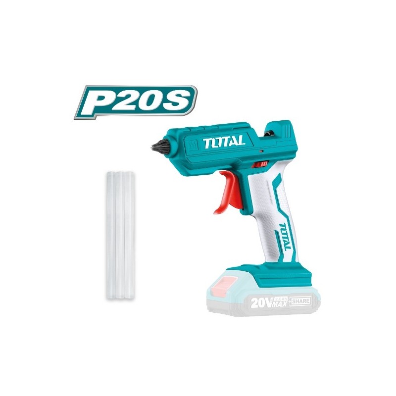 TOTAL 40042  
 Pistola de pegamento a batería TGGLI2001  
 20 V