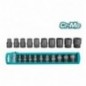 TOTAL 40100  
 Juego de 10 vasos de impacto THISTD12101  
 CrMo - Cromo vanadio