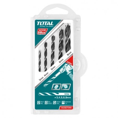 TOTAL 40138  
 Juego de 5 brocas para madera TACSD7055  
 HSS