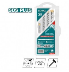 TOTAL 40140  
 Juego de 4 brocas para pared SDS Plus TACSD1945  
 HSS