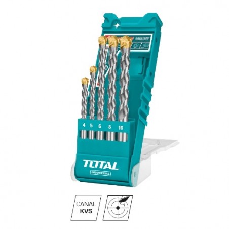 TOTAL 40144  
 Juego de 5 brocas para pared TACSD5051  
 HSS