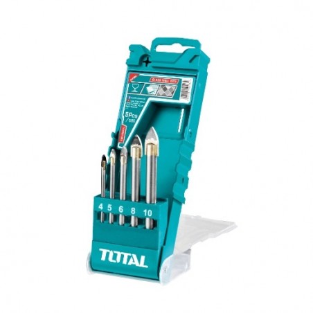 TOTAL 40147  
 Juego de 5 brocas para vidrio TACSD7256  
 HSS