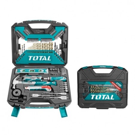 TOTAL 40150   Maletín multiherramienta con brocas THKTAC01120   120 Piezas   HSS