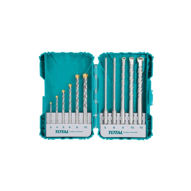 TOTAL 40153  
 Juego de 11 brocas para pared SDS Plus TACSDL31101  
 HSS