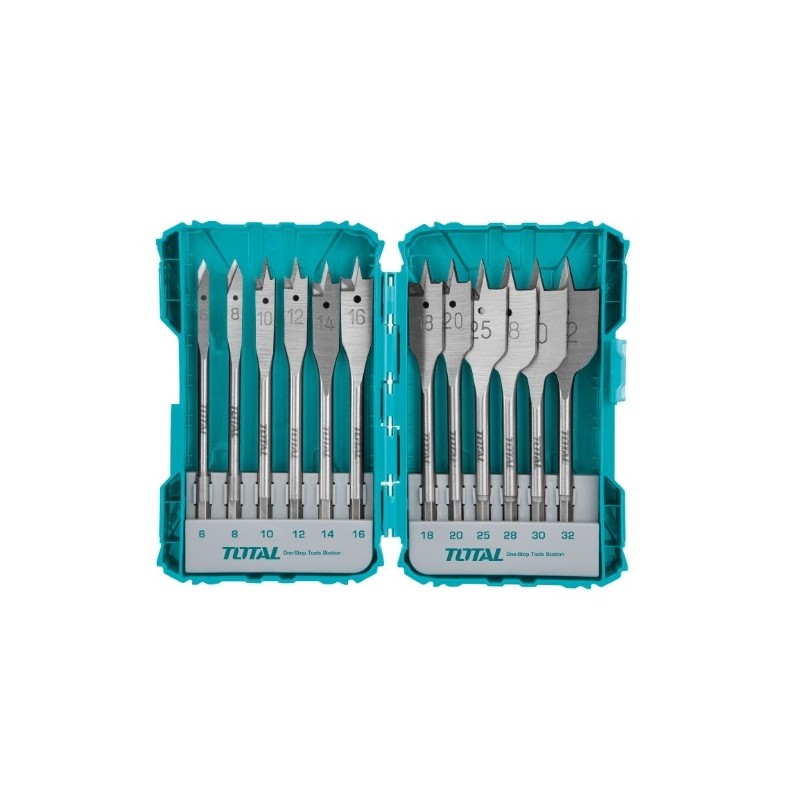 TOTAL 40155  
 Juego de 12 brocas para madera TACSDL1201  
 HSS