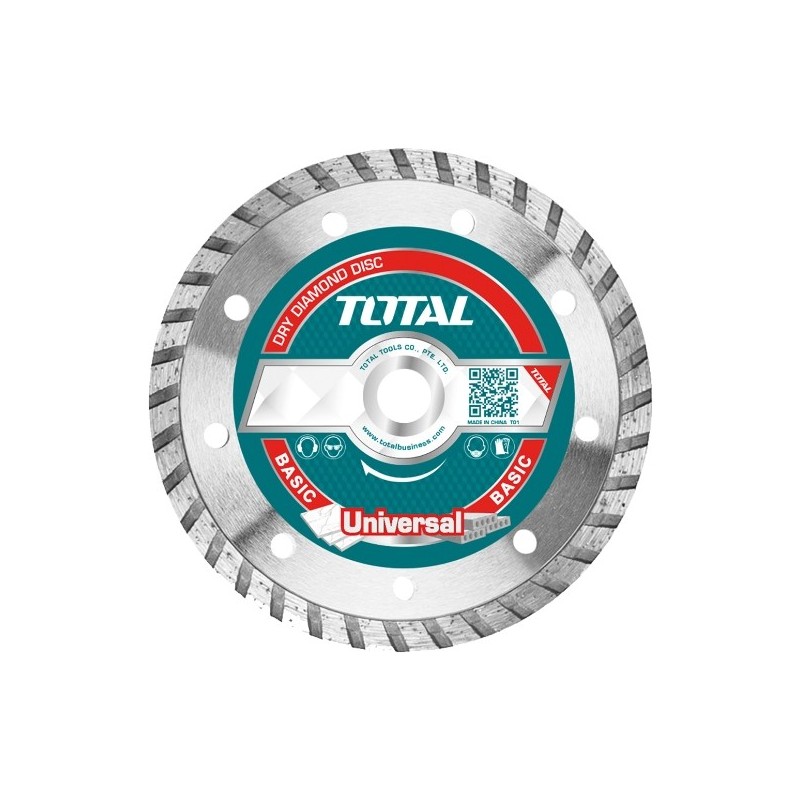 TOTAL 40170   Caja discos diamante ladrillo y hormigón TAC213M   Ø115 mm   Diamante