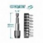 TOTAL 40190  
 Set 9 puntas 1/4'' con portapuntas TACSD3091