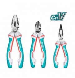 TOTAL 40267  
 Juego de 3 alicates reforzados THT2K0301S  
 Cromo vanadio (Cr-V)