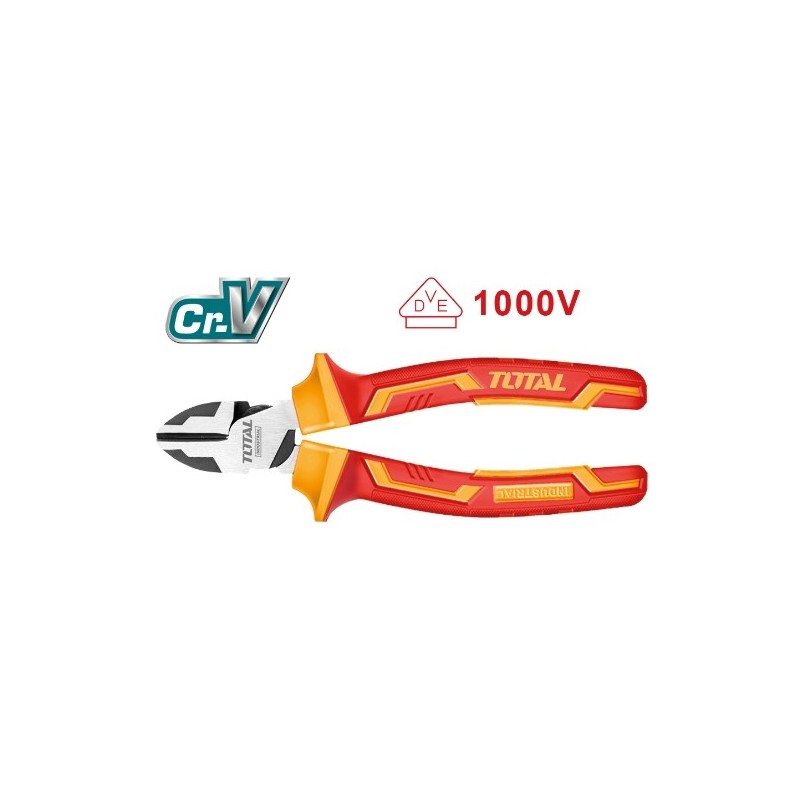 TOTAL 40276  
 Alicate aislado corte diagonal THTIP2261  
 160 mm  
 Cromo vanadio (Cr-V)