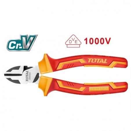 TOTAL 40276  
 Alicate aislado corte diagonal THTIP2261  
 160 mm  
 Cromo vanadio (Cr-V)