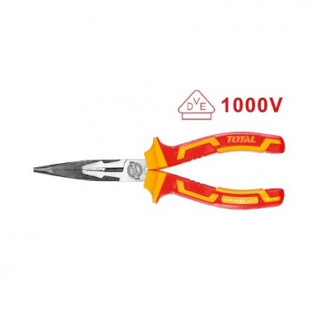 TOTAL 40280  
 Alicate aislado de punta plana curva THTIP2481  
 200 mm  
 Cromo vanadio (Cr-V)