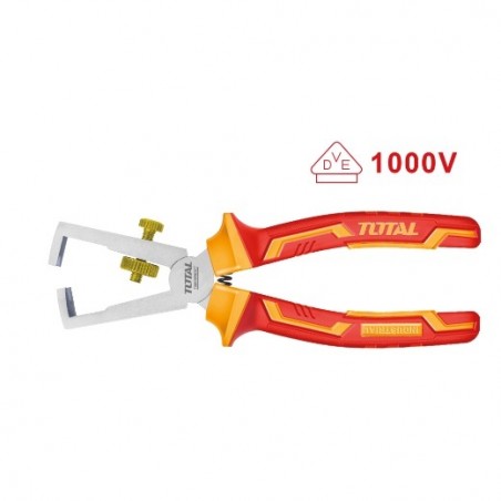 TOTAL 40281  
 Alicate aislado pelacables THTIP2661  
 160 mm  
 Cromo vanadio (Cr-V)
