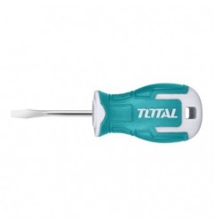 TOTAL 40323  
 Destornillador corto punta plana THT266038  
 SL6,5 x 38 mm  
 Acero