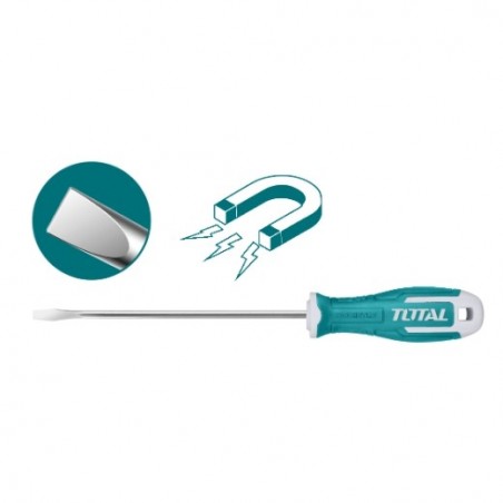 TOTAL 40327  
 Destornillador punta plana THT26  
 SL6,5 x 150 mm  
 Acero