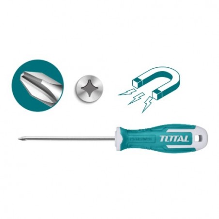TOTAL 40332  
 Destornillador punta Phillips THT26PH  
 PH2 x 150 mm  
 Acero