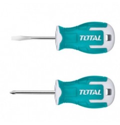 TOTAL 40336  
 Juego 2 destornilladores cortos THTS20206  
 SL6,5 - PH2  
 Acero