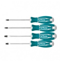 TOTAL 40337  
 Juego 4 destornilladores THT250604  
 150 mm  
 Cromo vanadio (Cr-V)