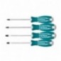 TOTAL 40337  
 Juego 4 destornilladores THT250604  
 150 mm  
 Cromo vanadio (Cr-V)