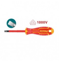 TOTAL 40344  
 Destornillador aislado plano THTIS  
 SL6 x 150 mm  
 Cromo vanadio (Cr-V)