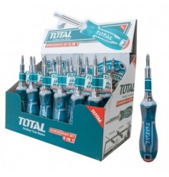 TOTAL 40350  
 Destornillador con 6 puntas intercambiables THT2506076  
 Cromo vanadio (Cr-V)