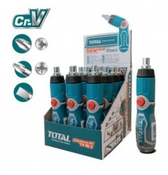 TOTAL 40356  
 Destornillador carraca articulable con 12 puntas TACSD30136  
 Cromo vanadio (Cr-V)