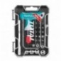 TOTAL 40357  
 Llave T con juego de puntas y vasos TACSD30186  
 24 Piezas  
 Cromo vanadio (Cr-V)