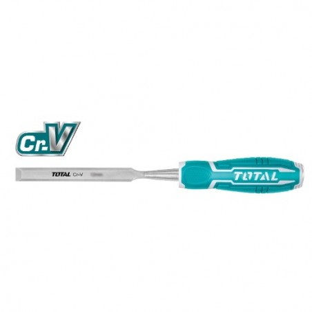 TOTAL 40399  
 Formón THT41  
 16 x 140 mm  
 Cromo vanadio (Cr-V)