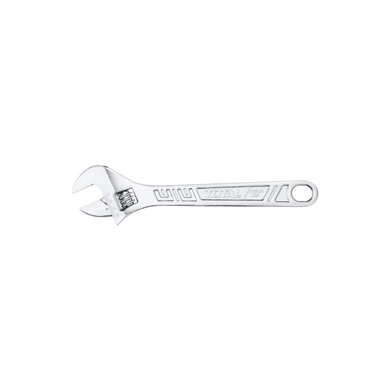 TOTAL 40508  
 Llave ajustable moleta central THT1010  
 150 mm/apertura 0-19 mm  
 Acero al carbono