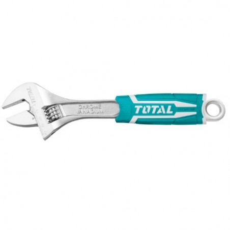TOTAL 40515  
 Llave ajustable moleta central THT101  
 200 mm/apertura 0-30 mm  
 Cromo vanadio (Cr-V)