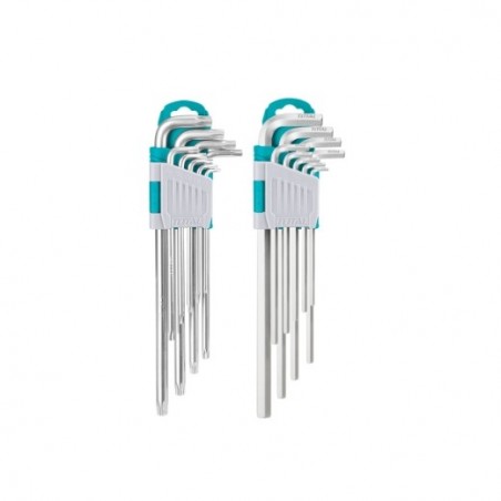 TOTAL 40520  
 Set 2 juegos llaves Allen y Torx THT106KT0181  
 Cromo vanadio (Cr-V)