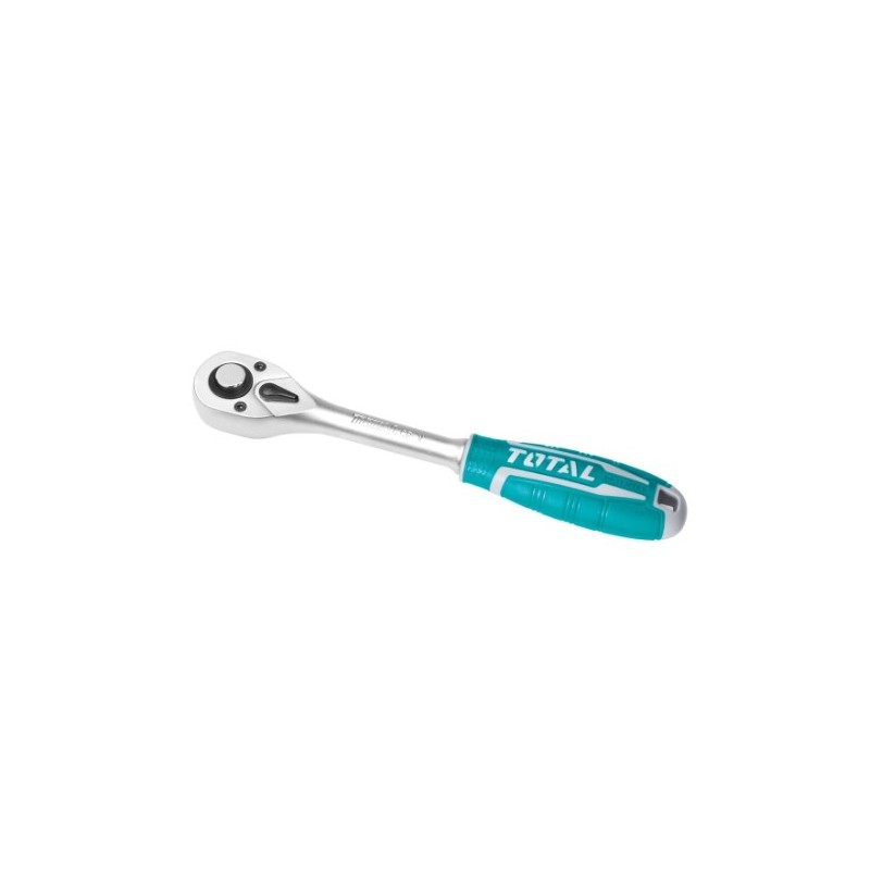 TOTAL 40526  
 Llave carraca reversible THT106  
 158 mm/inserción de 1/4''  
 Cromo vanadio (Cr-V)