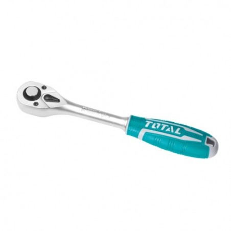 TOTAL 40526  
 Llave carraca reversible THT106  
 158 mm/inserción de 1/4''  
 Cromo vanadio (Cr-V)